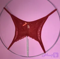 شورت فانتزی قرمز چاکدار مرواریدی جدید