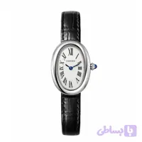 ساعت مچی زنانه کارتیر باگنور بند چرم رنگ مشکی – طلایی Cartier Baignoire Black Gold Letter