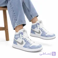 کتونی نایک جردن ساقدار سفید آبی کد 6696