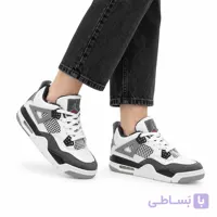 کتونی زنانه جردن 4 سفید طوسی کد 54790