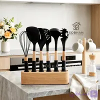 ست کفگير ملاقه مستطیل سيليکوني استنددار HX Kitchen
