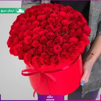 باکس گل رز قرمز 100 شاخه