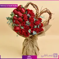 دسته گل قلبی رز (تحویل در عربستان)