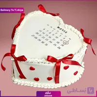 کیک تولد شکل قلب (ارسال کیک به ترکیه)