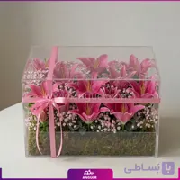باکس گل 13 شاخه لیلیوم صورتی