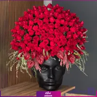 طرح ویژه پرنسس مو قرمز (گلدان با گل)
