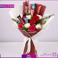 دسته گل با شکلات (تحویل در عمان)