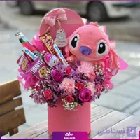 باکس عروسک و شکلات عشق صورتی