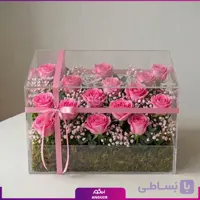 باکس گل رز صورتی 15 شاخه