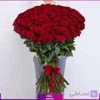 دسته گل رز قرمز هلندی سوپر ممتاز – 2۰۰ شاخه (ساقه 100سانتی)