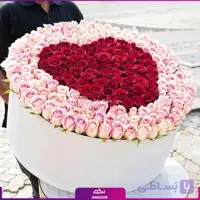 باکس گل قلبی آلین با گل‌های رز