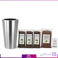 گلدان استیل با پک کاشت