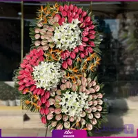 تاج گل 3 طبقه خاطره (آنتوریوم،اوریانتال،پرنده بهشتی)