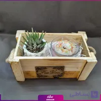 جعبه گل به همراه شمع لیوانی