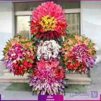 تاج گل 4 طبقه منحصربفرد (آنتوریوم،گلایول،لیلیوم،ارکیده)