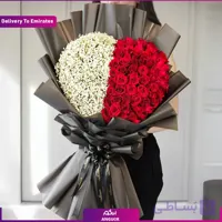 دسته گل قلبی رز و ژیپسوفیلا (دبی و امارات)
