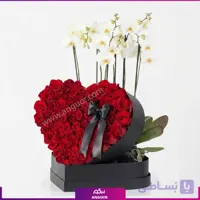 باکس قلبی گل رز و ارکیده