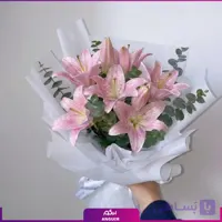 دسته گل لیلیوم صورتی (شاین دار)