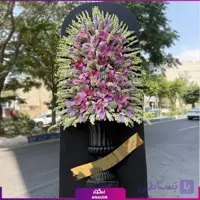تاج گل ترحیم با گل مریم