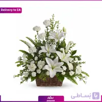 سبد گل سفید همدردی (ارسال هدیه به کانادا)