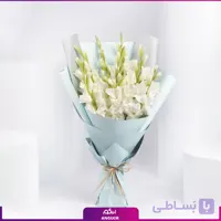 دسته گل گلایول سفید 8 شاخه