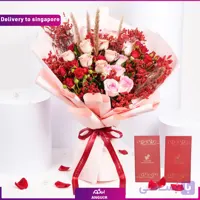 دسته گل عاشقانه رز (تحویل در سنگاپور)