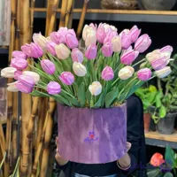 باکس گل مصنوعی لاله 50 شاخه