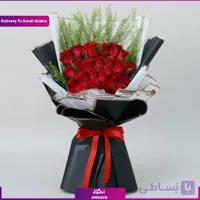 دسته گل 25 شاخه رز قرمز (تحویل در استونی)