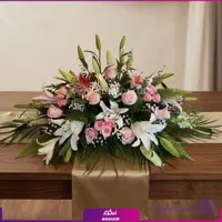 گل رومیزی طبیعی (لیلیوم و رز )