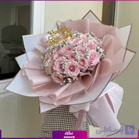دسته گل رز صورتی هپی بیرث دی