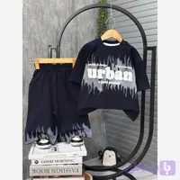 ست تیشرت و شلوارک پسرانه پنبه یک رو طرح urban - شبکه مدسازان