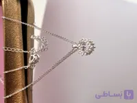 گردنبند اویز پلاک قلب نگین کار شد🤍➕✨