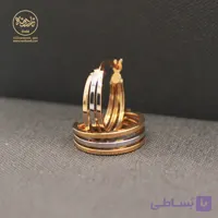 گوشواره حلقه دو رنگ مربعی