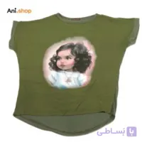 تیشرت زنانه طرح دختربچه سبز