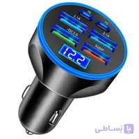 شارژر فندکی 6 پورت 66 وات