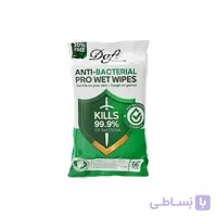 دستمال مرطوب پاک کننده آنتی باکتریال سبز دافی بسته 12 عددی