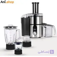 آبمیوه گیری چهار کاره تولیپس مدل FJ-A480 رنگ استیل مشکی