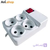 محافظ 4 خانه کارا صوتی و تصویری و کامپیوتر با کلید دو قطبی کابل 1/8 متری کد 213