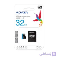 کارت حافظه‌ microSDHC ای دیتا مدل Premier V10 A1 کلاس ۱۰ استاندارد UHS-I U1 سرعت ۱۰۰MBps همراه با آداپتور SD ظرفیت 32 گیگابایت