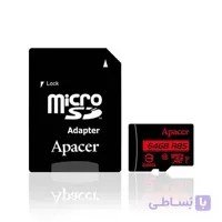 کارت حافظه microSDXC اپیسر کلاس 10 استاندارد UHSI U1 سرعت 85MBps همراه با آداپتور SD ظرفیت 64 گیگابایت