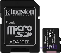 کارت حافظه microSDHC کینگستون مدل Canvas Select کلاس 10 استاندارد UHS-I U1 سرعت 80MBps ظرفیت 128 گیگابایت به همراه آداپتور SD