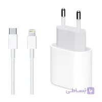 شارژر دیواری 18 وات اپل مدل MU7V2ZM/A به همراه کابل USB-C به لایتنینگ