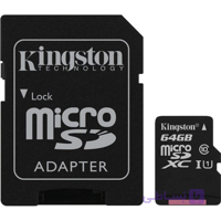کارت حافظه microSDHC کینگستون مدل Canvas Select کلاس 10 استاندارد UHSI U1 سرعت 80MBps ظرفیت 64 گیگابایت به همراه آداپتور SD