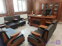 مبل نیم ست اداری مدل اجلاس گلدوزی مشکی و طلایی