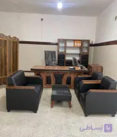 مبل نیم ست اداری مدل هانی فریم دار گلدوزی دسته وکیوم
