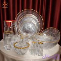 بلور سرویس۵۰پارچه سولو لب طلا نوری تازه