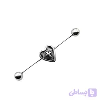 پیرسینگ محوری قلب و صلیب 35mm کد۳۱۴۲