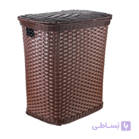 سبد رخت بافت درب دار آریانا مدل ستایش رنگ نسکافه ای