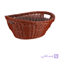 سبد رخت بافت بیضی آریانا مدل روشنک رنگ قهوه ای