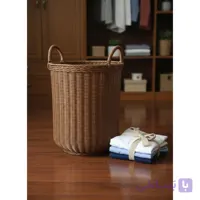 سبد رخت چرک مدل بافت شاپرک رنگ قهوه ای